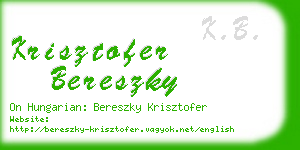 krisztofer bereszky business card